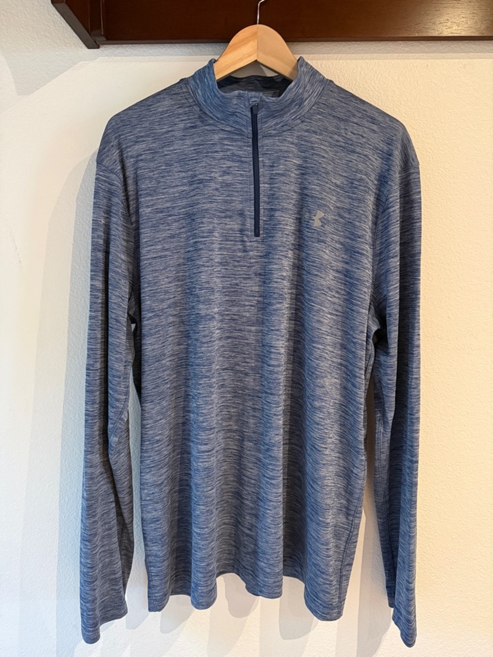 Under Armour Men’s UA Tech 1/4 Zip Performance Pullover, Heather Blue, Size XXL